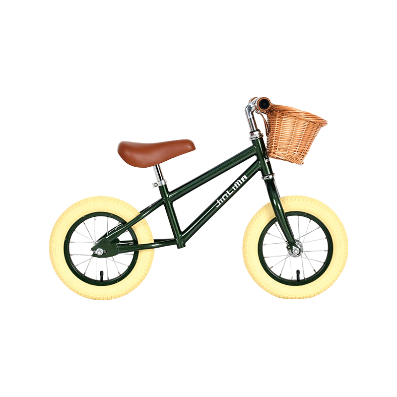 HYB-006 Green High Steel Kids 12 "Balance Bike พร้อมตะกร้า